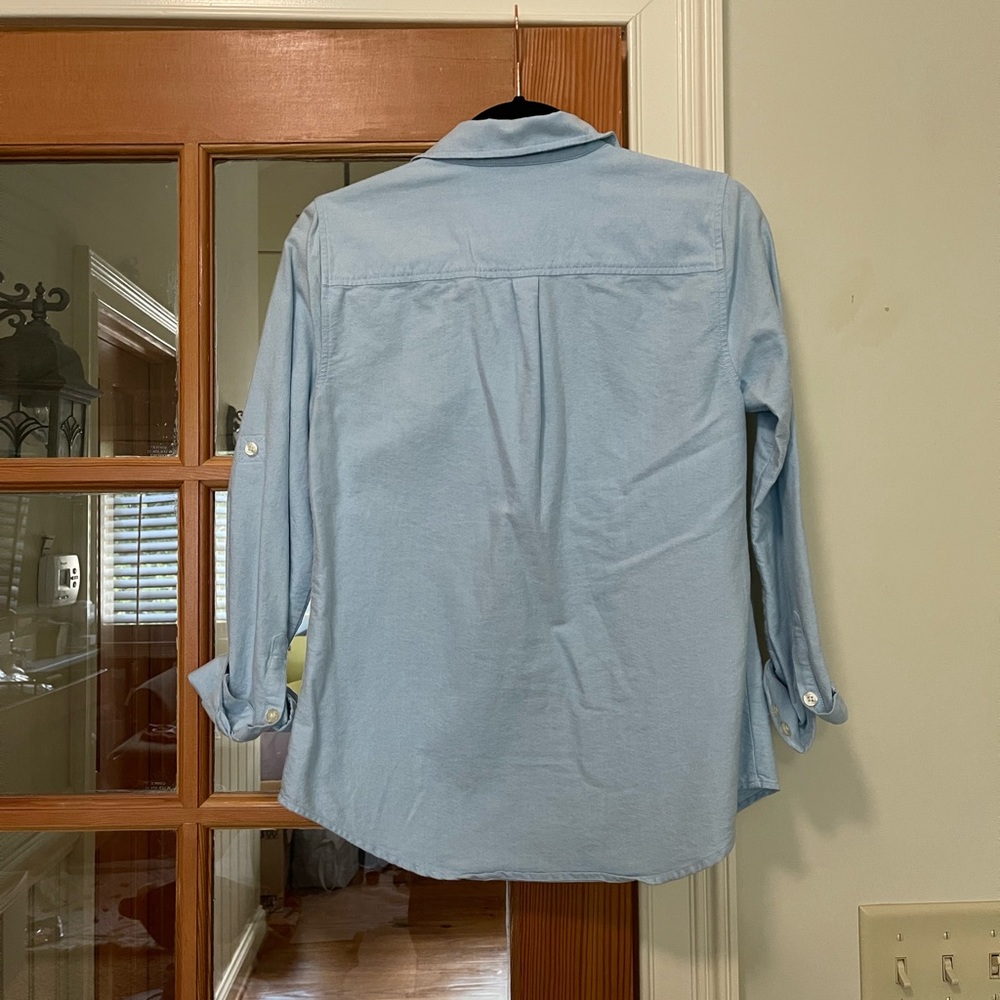 Vineyard Vines Half Button Down Blue Chambray Shi… - image 6